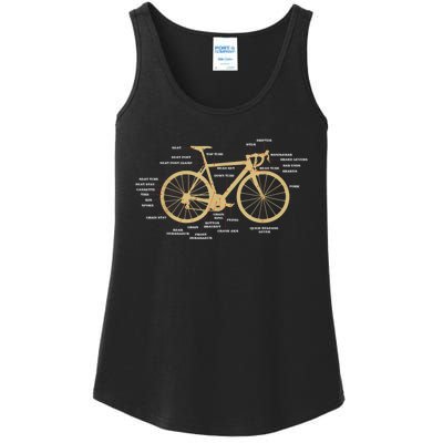 Bicycle Cycling Anatomy Road Bike Parts Biking Cyclist Ladies Essential Tank