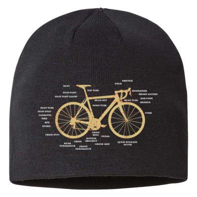 Bicycle Cycling Anatomy Road Bike Parts Biking Cyclist Sustainable Beanie