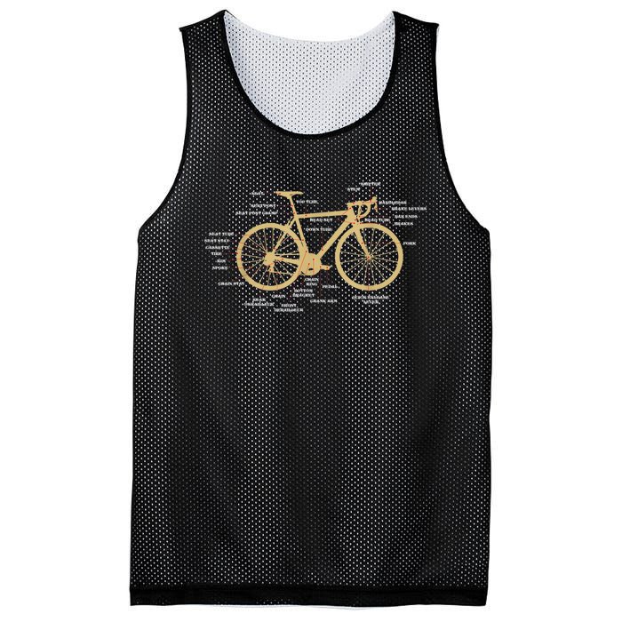 Bicycle Cycling Anatomy Road Bike Parts Biking Cyclist Mesh Reversible Basketball Jersey Tank