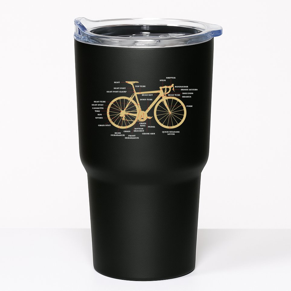 Bicycle Cycling Anatomy Road Bike Parts Biking Cyclist Tumbler