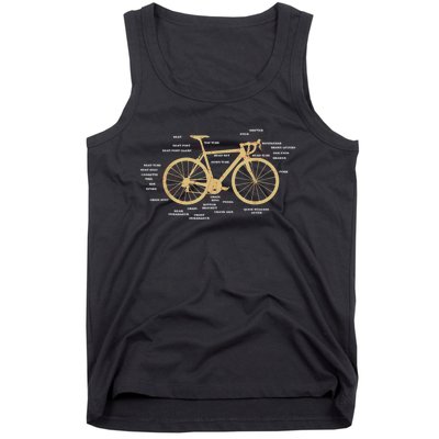 Bicycle Cycling Anatomy Road Bike Parts Biking Cyclist Tank Top