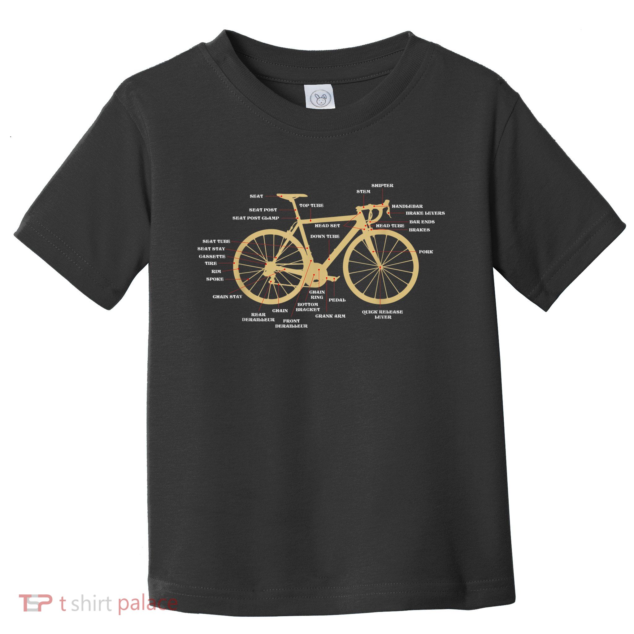 Bicycle Cycling Anatomy Road Bike Parts Biking Cyclist Toddler T-Shirt