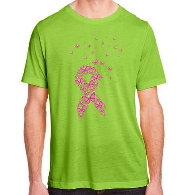 Breast Cancer Awareness Pink Butterfly Ribbon Adult ChromaSoft Performance T-Shirt