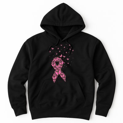 Breast Cancer Awareness Pink Butterfly Ribbon Hoodie