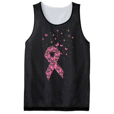 Breast Cancer Awareness Pink Butterfly Ribbon Mesh Reversible Basketball Jersey Tank