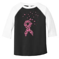 Breast Cancer Awareness Pink Butterfly Ribbon Toddler Fine Jersey T-Shirt