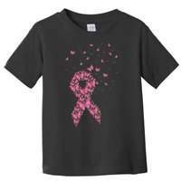 Breast Cancer Awareness Pink Butterfly Ribbon Toddler T-Shirt