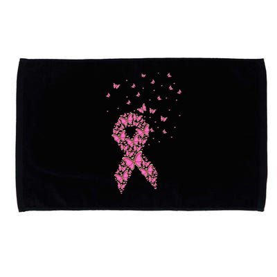 Breast Cancer Awareness Pink Butterfly Ribbon Microfiber Hand Towel