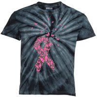 Breast Cancer Awareness Pink Butterfly Ribbon Kids Tie-Dye T-Shirt