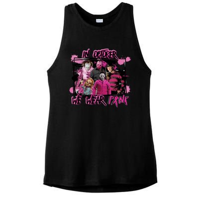 Breast Cancer Awareness Horror Movie Characters Halloween Ladies PosiCharge Tri-Blend Wicking Tank