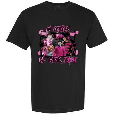 Breast Cancer Awareness Horror Movie Characters Halloween Garment-Dyed Heavyweight T-Shirt