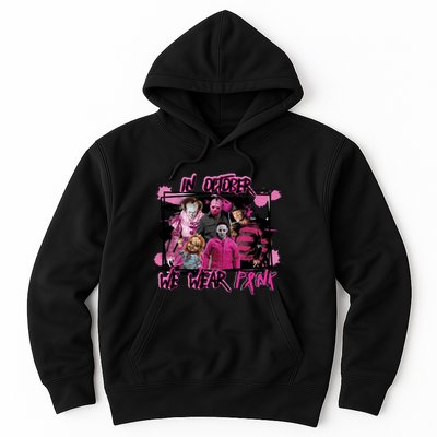 Breast Cancer Awareness Horror Movie Characters Halloween Hoodie
