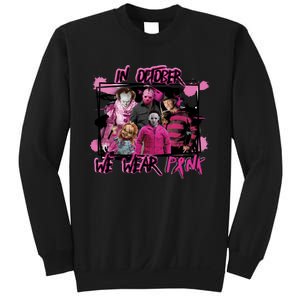 Breast Cancer Awareness Horror Movie Characters Halloween Sweatshirt