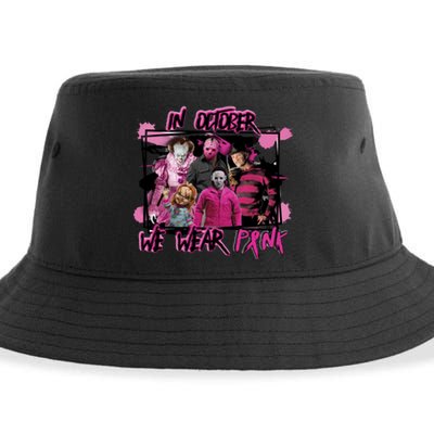 Breast Cancer Awareness Horror Movie Characters Halloween Sustainable Bucket Hat