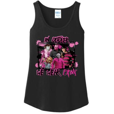 Breast Cancer Awareness Horror Movie Characters Halloween Ladies Essential Tank