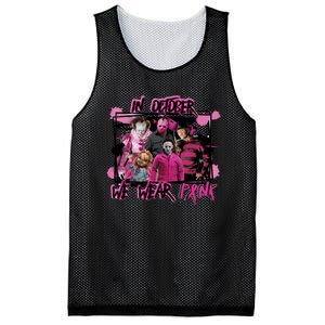 Breast Cancer Awareness Horror Movie Characters Halloween Mesh Reversible Basketball Jersey Tank