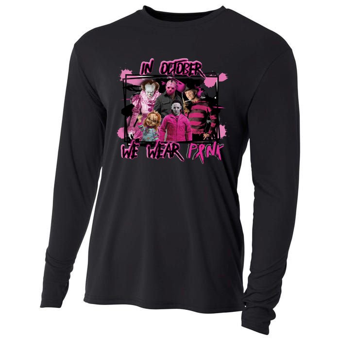 Breast Cancer Awareness Horror Movie Characters Halloween Cooling Performance Long Sleeve Crew