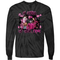 Breast Cancer Awareness Horror Movie Characters Halloween Tie-Dye Long Sleeve Shirt