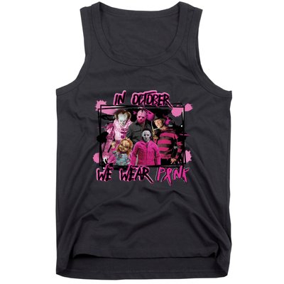 Breast Cancer Awareness Horror Movie Characters Halloween Tank Top