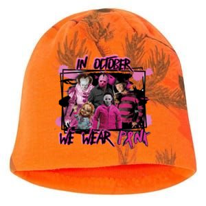 Breast Cancer Awareness Horror Movie Characters Halloween Kati - Camo Knit Beanie