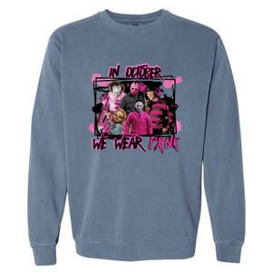 Breast Cancer Awareness Horror Movie Characters Halloween Garment-Dyed Sweatshirt