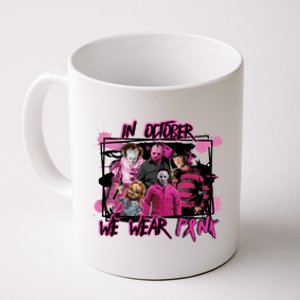 Breast Cancer Awareness Horror Movie Characters Halloween Coffee Mug