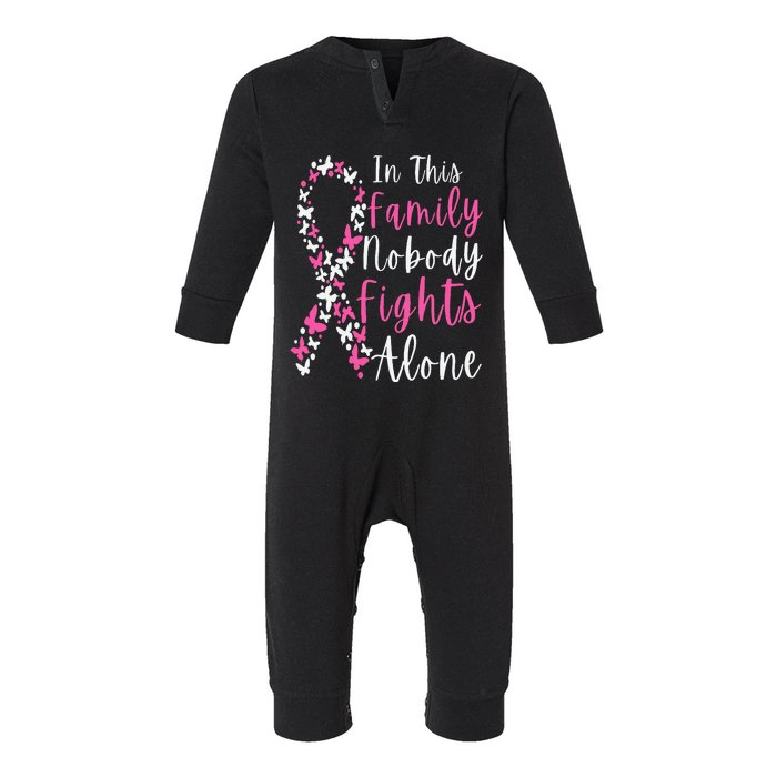 Breast Cancer Awareness In This Family Nobody Fights Alone Infant Fleece One Piece