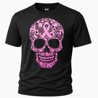 Breast Cancer Awareness Month Pink Ribbon Skull Performance Shirt