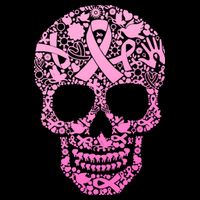 Breast Cancer Awareness Month Pink Ribbon Skull T-Shirt