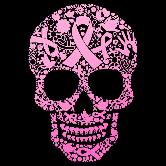 Breast Cancer Awareness Month Pink Ribbon Skull T-Shirt