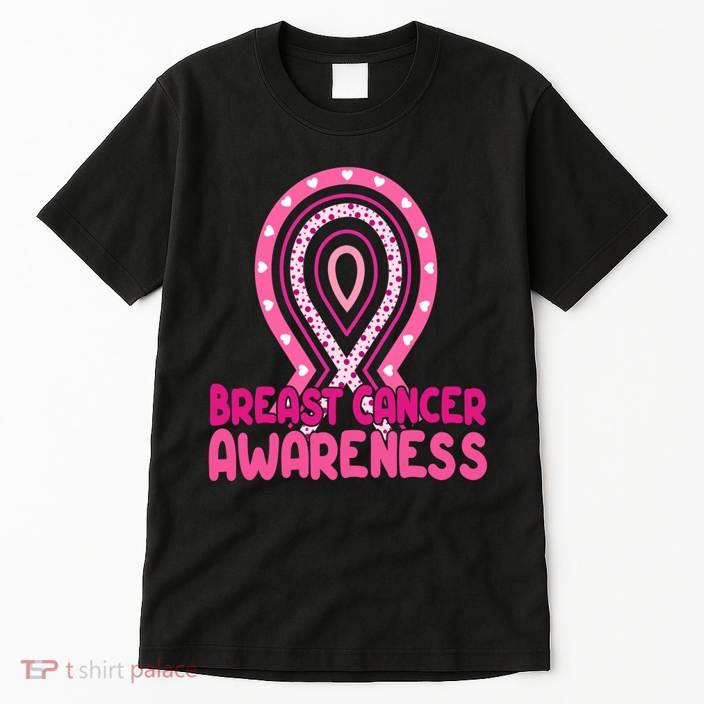Breast Cancer Awareness Ribbon Heart Tall T-Shirt