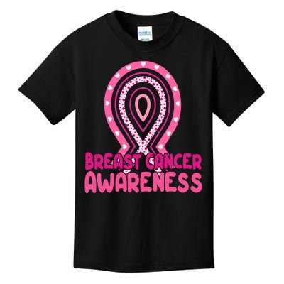 Breast Cancer Awareness Ribbon Heart Kids T-Shirt