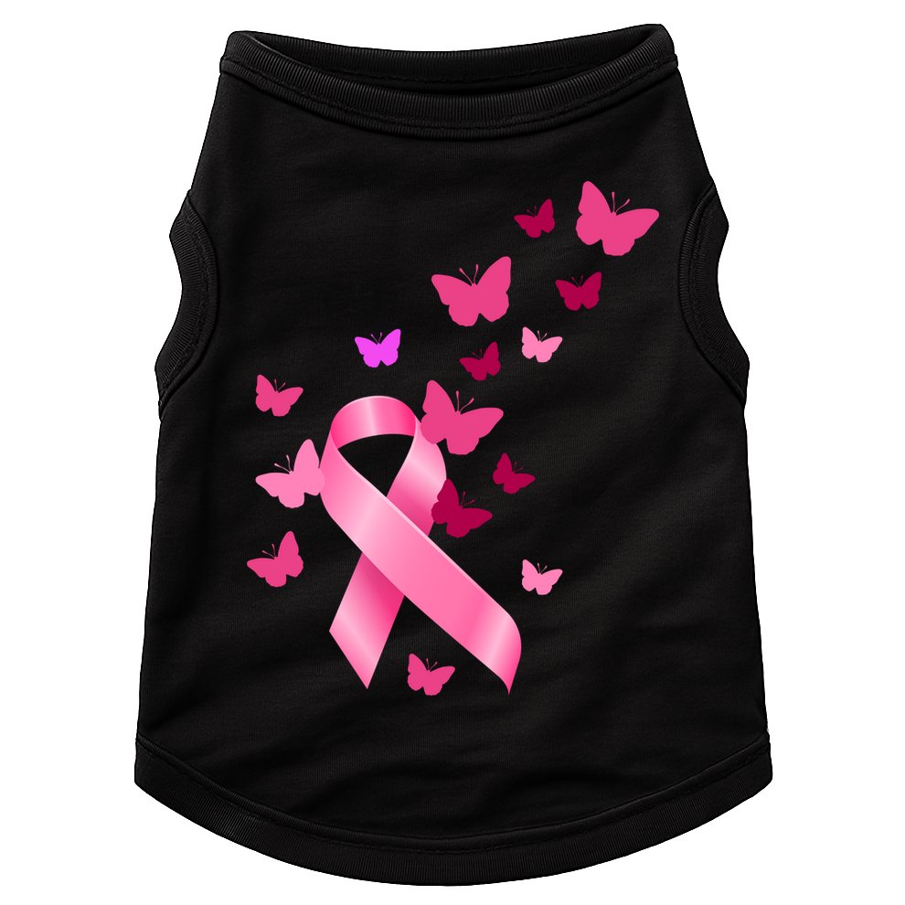 Breast Cancer Awareness Butterflies Logo Doggie Tank