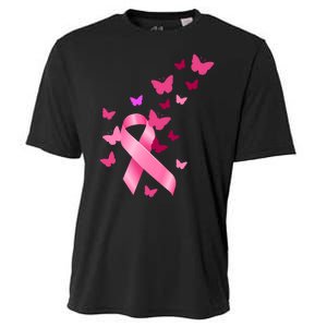 Breast Cancer Awareness Butterflies Logo Cooling Performance Crew T-Shirt