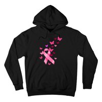 Breast Cancer Awareness Butterflies Logo Hoodie