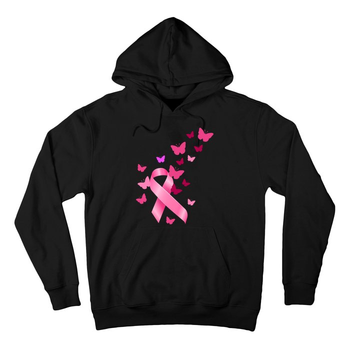 Breast Cancer Awareness Butterflies Logo Hoodie