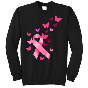 Breast Cancer Awareness Butterflies Logo Sweatshirt