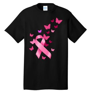 Breast Cancer Awareness Butterflies Logo Tall T-Shirt