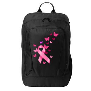 Breast Cancer Awareness Butterflies Logo City Backpack