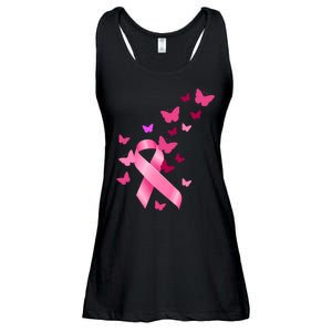 Breast Cancer Awareness Butterflies Logo Ladies Essential Flowy Tank