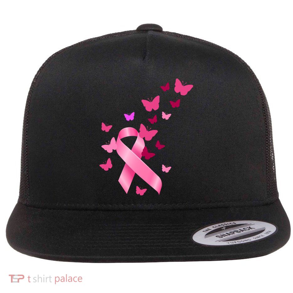 Breast Cancer Awareness Butterflies Logo Flatbill Hat