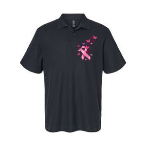 Breast Cancer Awareness Butterflies Logo Softstyle Adult Sport Polo