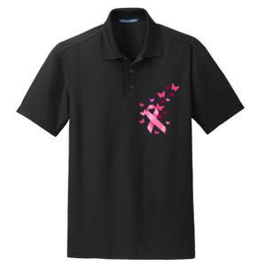 Breast Cancer Awareness Butterflies Logo Dry Zone Grid Polo