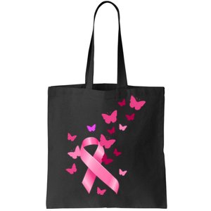 Breast Cancer Awareness Butterflies Logo Tote Bag