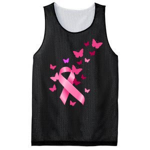 Breast Cancer Awareness Butterflies Logo Mesh Reversible Basketball Jersey Tank