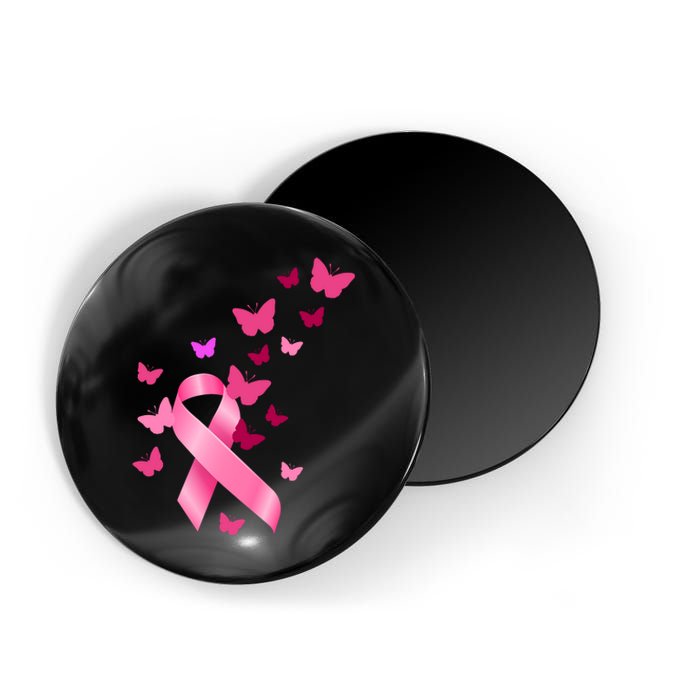 Breast Cancer Awareness Butterflies Logo Magnet