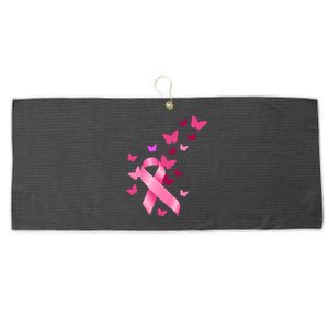 Breast Cancer Awareness Butterflies Logo Large Microfiber Waffle Golf Towel