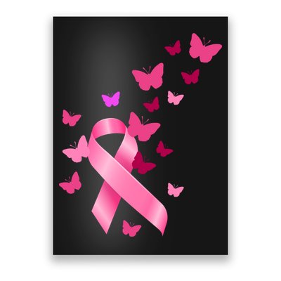 Breast Cancer Awareness Butterflies Logo Poster