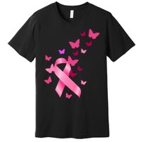 Breast Cancer Awareness Butterflies Logo Premium T-Shirt