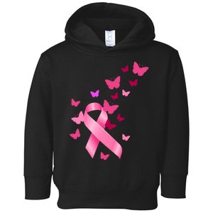 Breast Cancer Awareness Butterflies Logo Toddler Hoodie